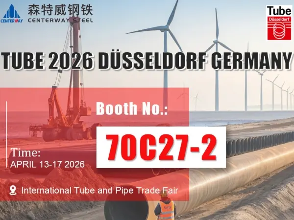 tube düsseldorf 2026, steel pipe exporter, carbon steel pipe, LSAW pipe, SSAW pipe, seamless steel pipe, offshore piling pipe, wind power pipeline, marine engineering steel pipes